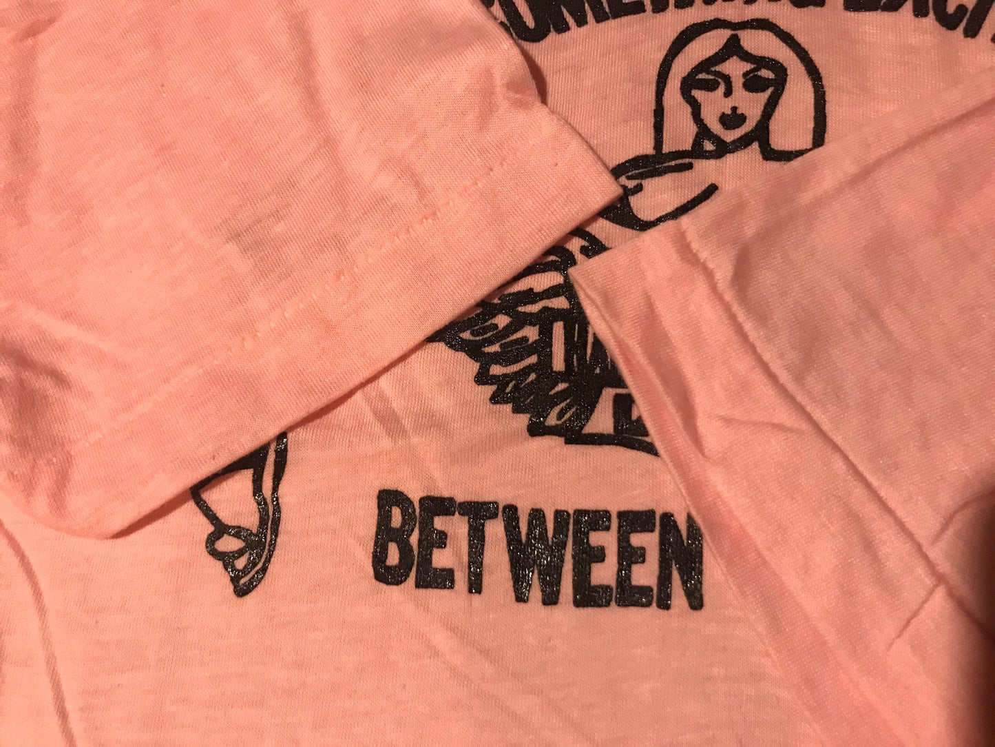Put something exciting pink Deadstock Screen Stars Cropped T-shirt Single Stitch