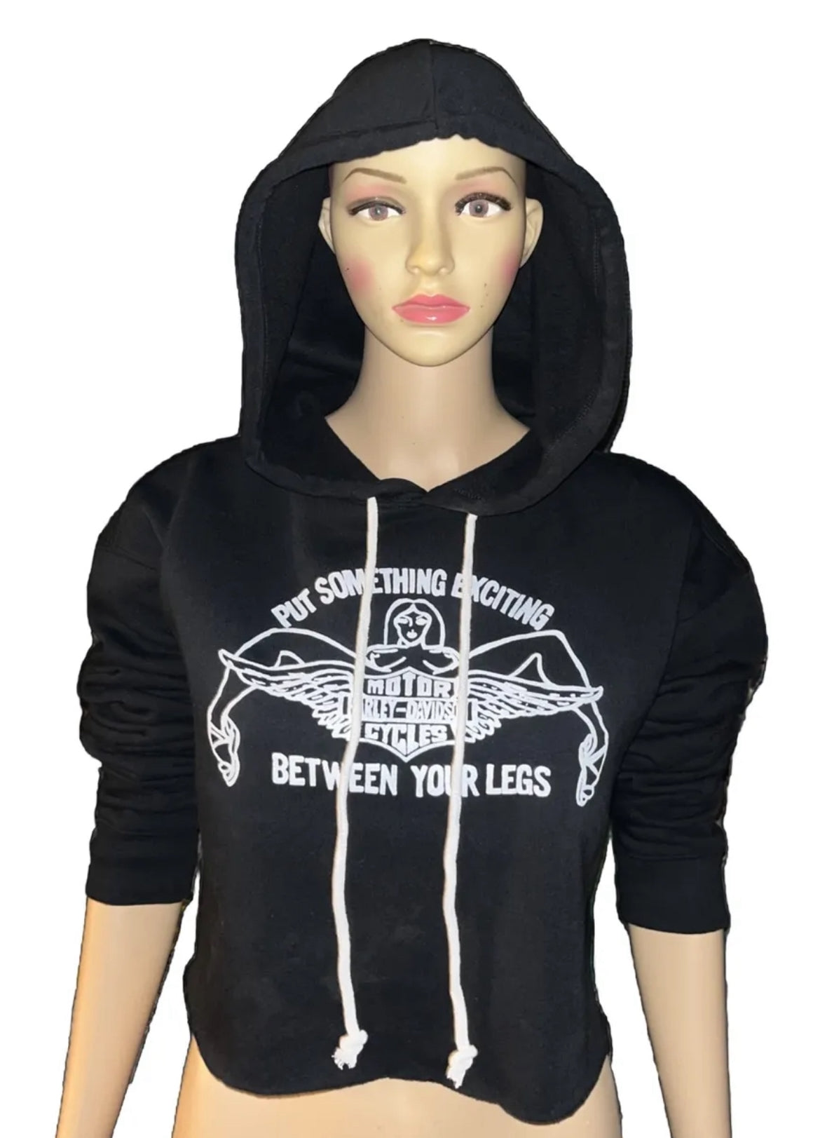 Put Something Exciting Between your legs cropped hoodie