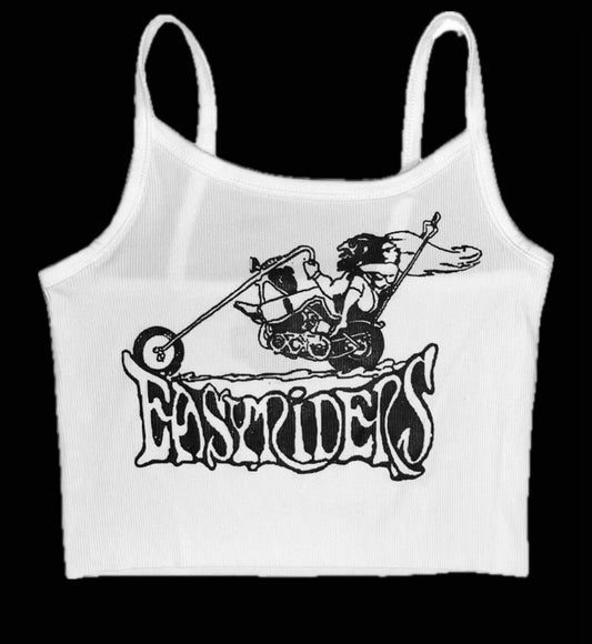 Easyriders Chopper ribbed Cropped Tank Tops White