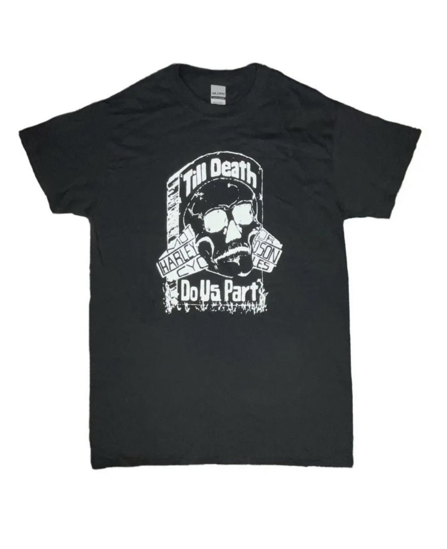 Till Death Do Us Part tombstone Harley Davidson shirts black