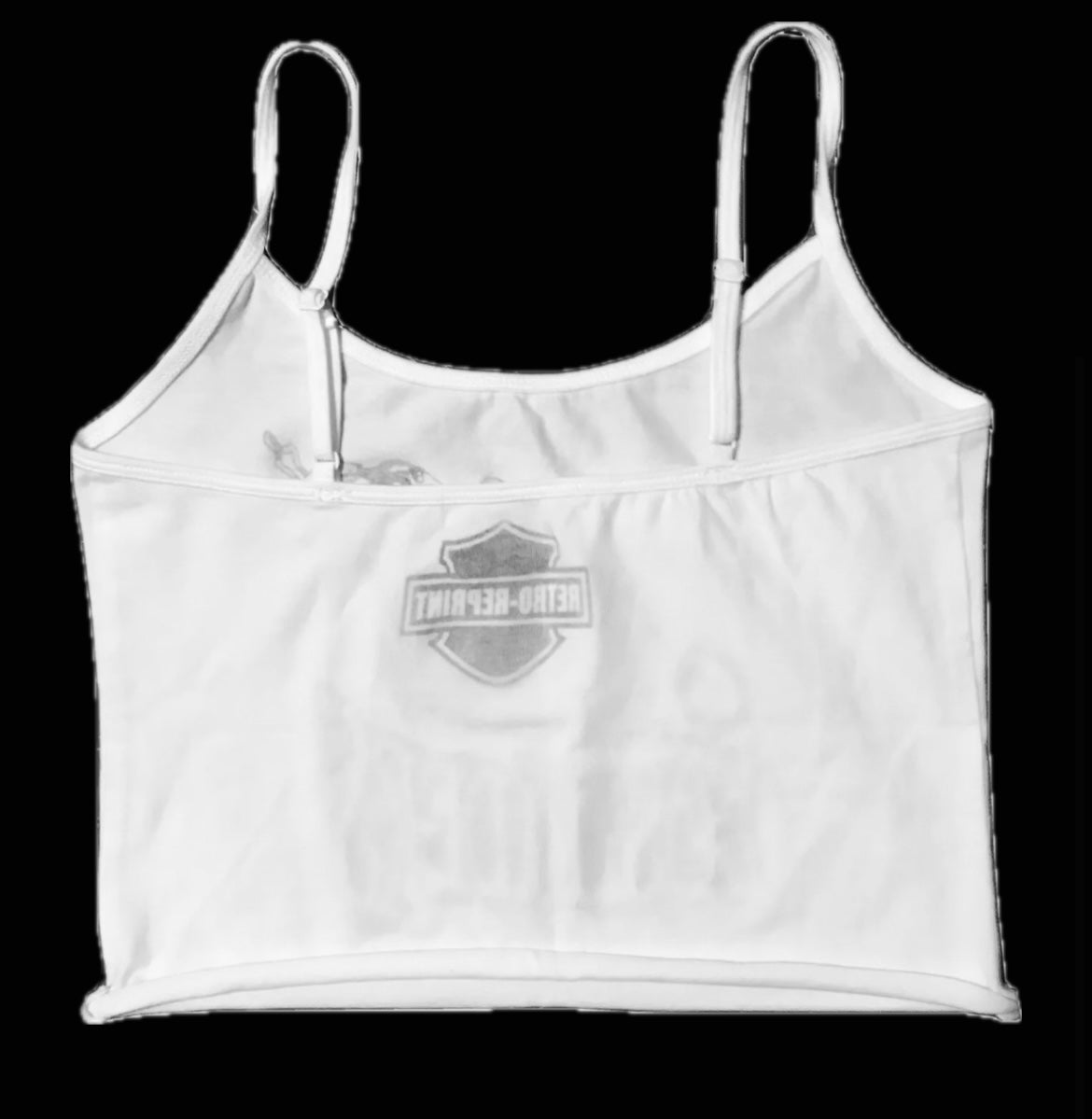 Easyriders Flames Panhead Chopper White Cropped Tank Top