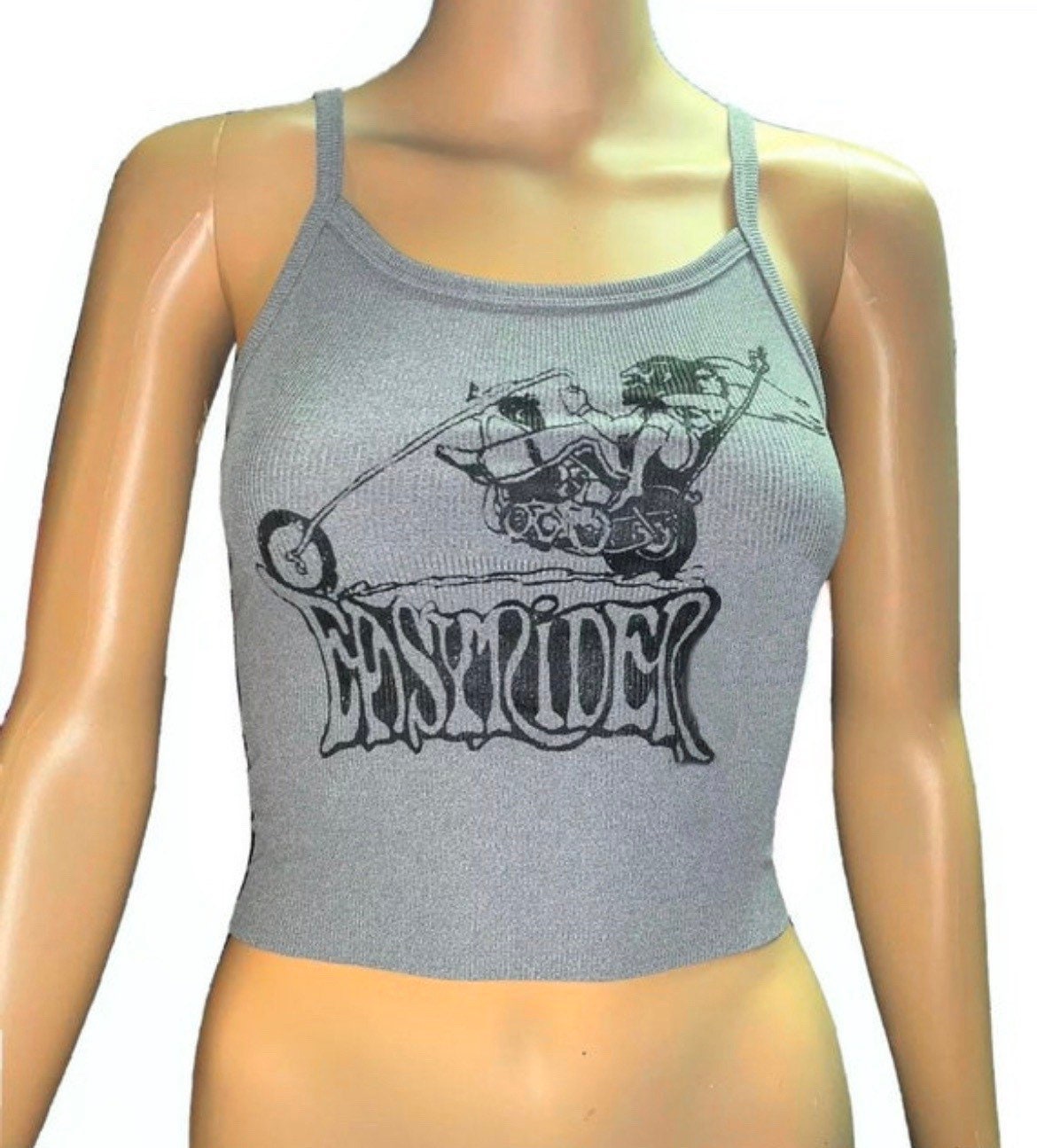 Easyriders Choppers gray ribbed Cropped Tank Top