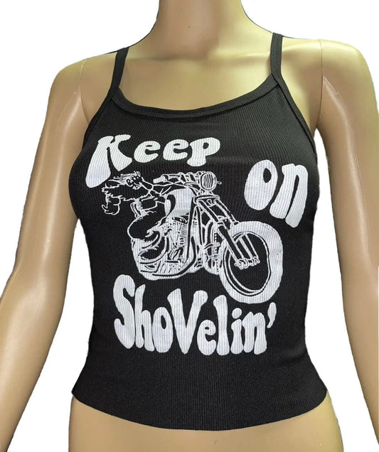 Shovelhead Keep on Shovlin' Cropped Tank Top