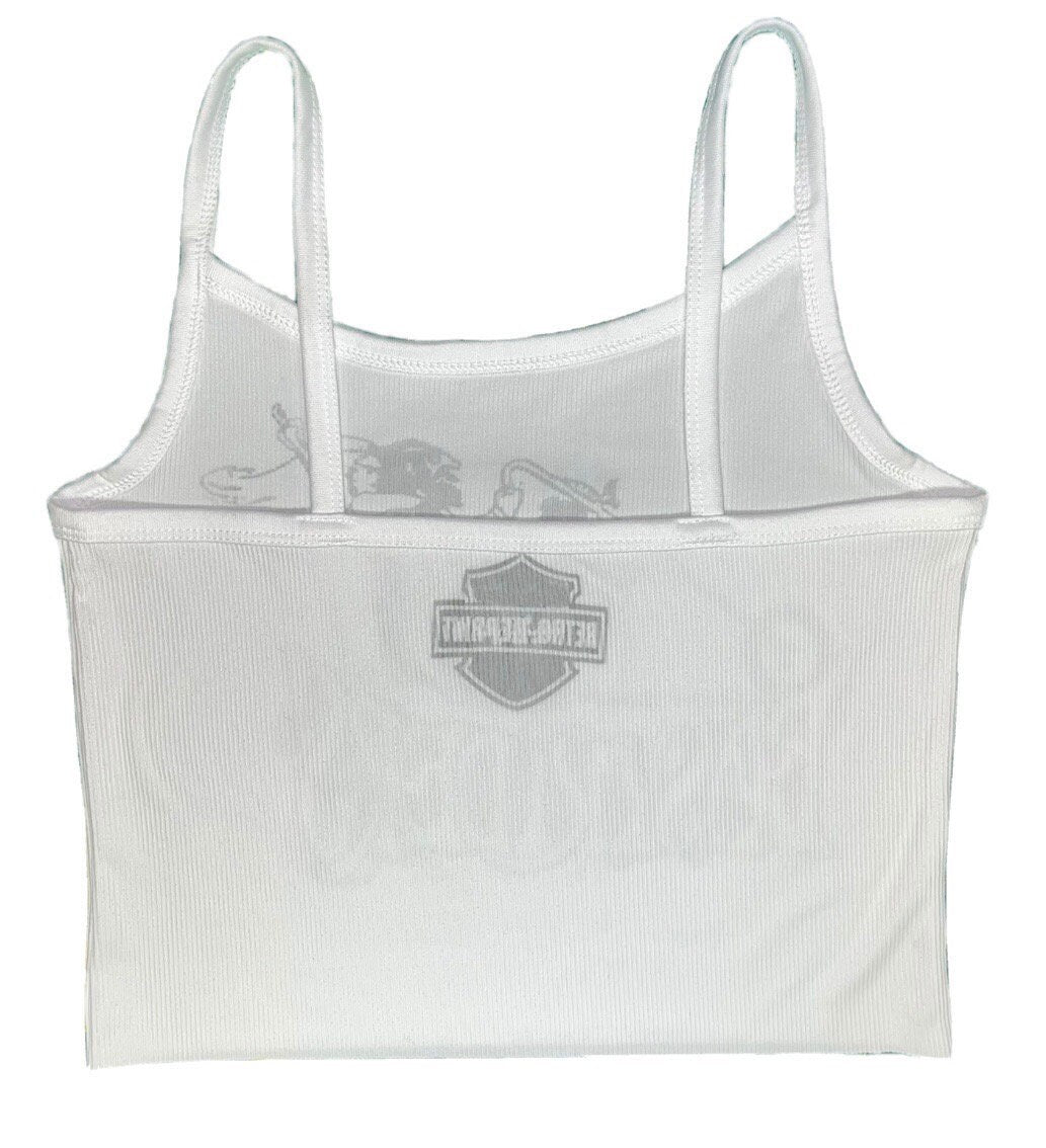 Easyriders Chopper ribbed Cropped Tank Tops White