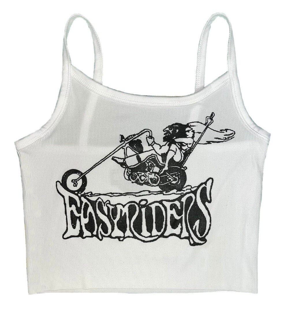 Easyriders Chopper ribbed Cropped Tank Tops White